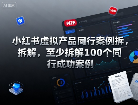 小红书虚拟产品同行案例拆解，至少拆解100个同行成功案例（完结）