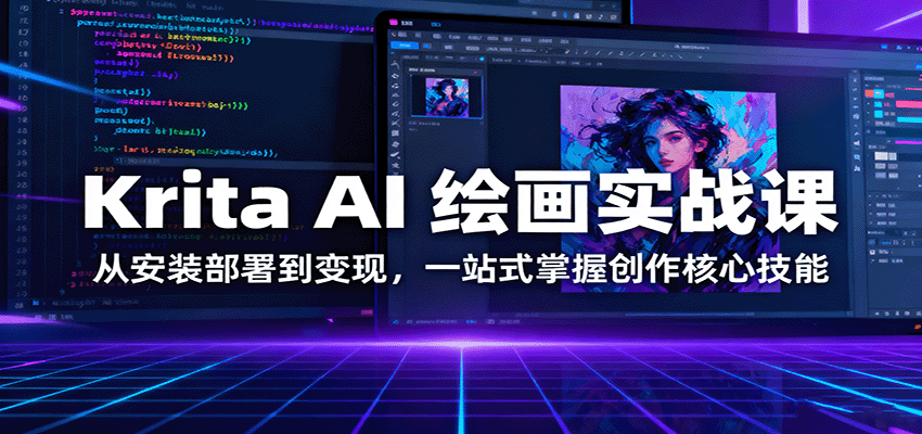 Krita AI 绘画实战课：从安装部署到变现，一站式掌握创作核心技能