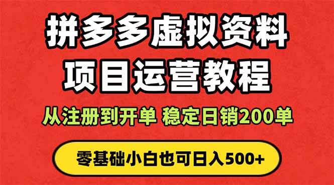 （16220期）拼多多开店运营课程： 蓝海变现玩法，轻松实现睡后收入 零基础小白也可…